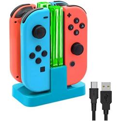 FYOUNG Charging Dock for Nintendo Switch Joy-Con,Charging Station for Nintendo Switch with a USB Type-C Charging Cord-Blue