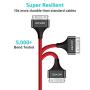 AGVEE Unbreakable Nylon Braided [3 Pack 3ft 6ft 10ft] 30 Pin Heavy Duty Fast Charger Cable, Slim Metal Shell End Case Friendly Charging Data Sync Cord for Phone 4/4S, Pad 1/2/3, Red
