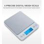 Sidiyang digital kitchen scale mini pocket stainless steel precision jewelry electronic scale weight gold grams tare weight function, counting function (3000gx0.1g)