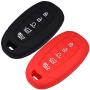 Lcyam Key Fob Cover Silicone Case Remote Holder Compatible with 2019 2020 2021 Hyundai Palisade Keyless Push Start 5 Button (Black Red)