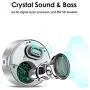 XLeader SoundAngel A8-3rd Gen 5W Touch Wireless Small Speaker with Waterproof Case 15h Music Micro SD, Portable Pocket Speaker for Pool Beach Camping BBQ Kitchen Bathroom Bedroom Traveling Silver