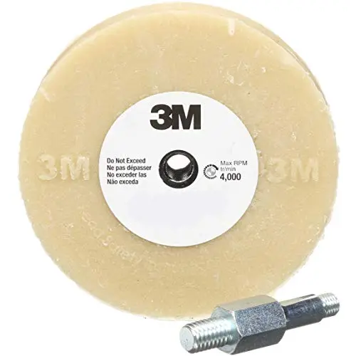 3M Stripe Off Wheel Adhesive Remover Eraser Wheel Removes Decals, Stripes, Vinyl, Tapes and Graphics 4” diameter x 5/8” thick 3/8-16 threaded mandrel 07498 Pack of 1 3M Stripe Off Wheel Adhesive Remover Eraser Wheel Removes Decals, Stripes, Vinyl, Tapes and Graphics 4” diameter x 5/8” thick 3/8-16 threaded mandrel 07498 Pack of 1