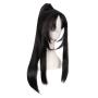 MapofBeauty Cosplay Oblique Bangs Long Gripper Ponytail Ancient Style Hair Wig (Black)