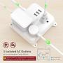 Power Strip with USB, TROND Flat Plug Outlet Extender with 3 USB Ports and 3 Widely Spaced Outlets, Wall Mountable, 4.5ft Extension Cord, for Nightstand Office Hotel Cruise Ship, White