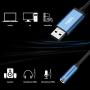 MillSO USB to 3.5mm Audio Jack Adapter, Sapphire Blue TRRS USB to AUX Audio Jack External Stereo Sound Card for Headphone, Speaker, Mac, PS4, PC, Laptop, Desktops - 1 Feet
