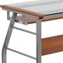 Flash Furniture Glass Computer Desk with Pull-Out Keyboard Tray and Bowed Front Frame