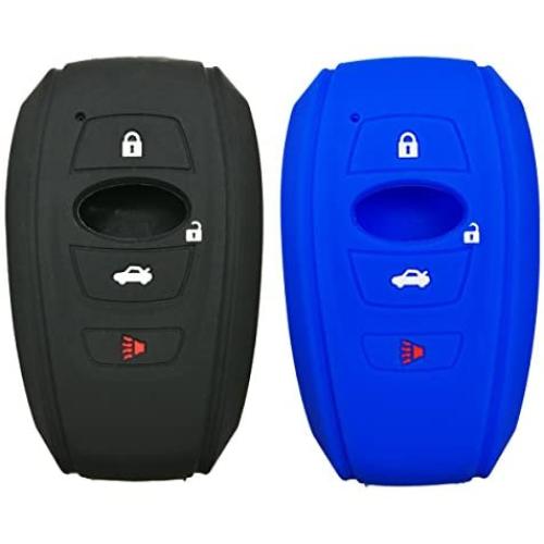 2Pcs Coolbestda 4buttons Key Fob Cover Remote Control Case Keyless Entry Jacket Shell for 2018 2017 Subaru Outback Legacy Forester Sti XV Crosstrek Impreza BRZ WRX