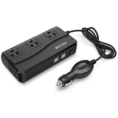 BESTEK 200W Power Inverter DC 12V to 110V AC Inverter with 4.2A 4-Port USB Car Adapter (Black) BESTEK 200W Power Inverter DC 12V to 110V AC Inverter with 4.2A 4-Port USB Car Adapter (Black)