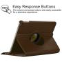 CenYouful iPad Case Fit 2018/2017 iPad 9.7 6th/5th Generation - 360 Degree Rotating iPad Air Case Cover with Auto Wake/Sleep Compatible with Apple iPad 9.7 Inch 2018/2017 (Brown)