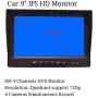 9'' AHD Truck Parking Backup System & Built-in DVR Surveillance IPS Screen 4 Cameras 4-Channel Separate 720P HD Recording for Truck Bus Trailer Motorhome 12V-24V No-Light Night Vision 4-PIN Shockproof