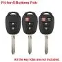 EXUNTECH 2pcs Silicone 4 Button Smart Key Fob Cover Remote Keyless Entry Bag Compatible with Toyota Camry Avalon Corolla RAV4 Highlander Venza HYQ12BDM, Black Blue