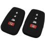 Lcyam 2Pcs Black Soft Material Silicone 4 Buttons Key Fob Cover Case Fits for 2019 2020 2021 Toyota RAV4 XLE Camry Hybrid XSE Corolla Avalon Smart Key