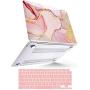MacBook Air M1 Case, MacBook Air 13 inch Case 2020 2019 2018 Release A2337 A2179 A1932 with Touch ID, Vivid Gold Line Mac Air 2020 Case Laptop Plastic Hard Shell + 2 Keyboard Covers, Purple Gold