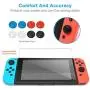 MENEEA Dockable Case for Nintendo Switch, Fit The Dock Station Protective Accessories Cover Case for Nintendo Switch and Joy Con Controller with a Tempered Glass Screen Protector Crystal Blue