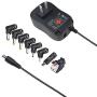 Belker 45W 5V 6V 7.5V 9V 12V 13.5V 15V Universal AC DC Power Supply Adapter for Household Electronics LED Light Strip - 1A 2A 3A 3000mA Amp - Fast USB Charging Port 5V 2A 2.4A
