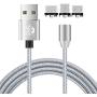 UGI Magnetic Charger Cable 3 in 1 Charging Cable Micro USB Type C USB C 6.6ft Nylon Braided LED Light Magnetic Phone Charging Cord Compatible with Android,Phone,Smartphone,Tablet,All Phone Devices