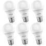 Oires 60W Equivalent LED Light Bulb 800 Lumens A19 Shape 5000K Daylight Non-Dimmable UL Listed 9 Watt E26 Base Suitable for use in Enclosed Fixtures & Damp Locations (6 Pack)