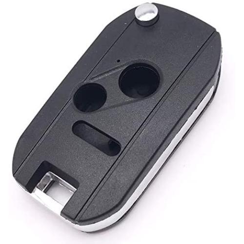 Horande Folding Flip Replacement Key Fob Cover Fits for Honda 2003-2012 Accord 2005-2010 Civic CR-V Pilot Ridgeline Keyless Entry Remote Key Fob Case Shell 3 Buttons