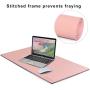 Leather Desk Pad - (35.5 X 15.7 Inch) Desk Accessories Desk Protector Extended Mouse Pad for Office/Home Accessories Writing Pad for Top of Desks (Pink)