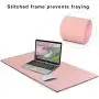 Leather Desk Pad - (35.5 X 15.7 Inch) Desk Accessories Desk Protector Extended Mouse Pad for Office/Home Accessories Writing Pad for Top of Desks (Pink)