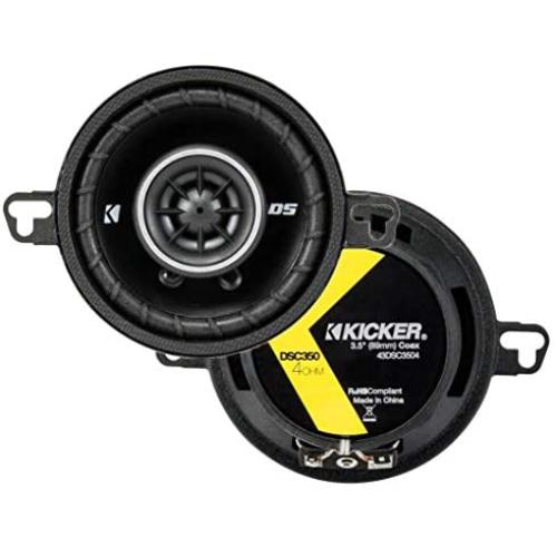 KICKER 43DSC3504 3-1/2-Inch 3.5-Inch 30W 2-Way Speakers DSC35 DS35 Coax (Pair)