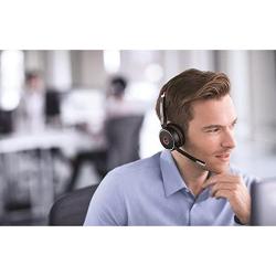 Jabra Evolve 75 UC Stereo Wireless Bluetooth Headset / Music Headphones Including Link 370 (U.S. Retail Packaging), Black