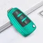 ELOHEI for Audi Key Fob Cover Case,Premium Soft TPU Stripes 360 Degree Full Protection Key Shell Key Case Cover Compatible with Audi A1 A3 Q3 Q7 R8 A6L TT (Green)