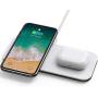 2 in 1 Wireless Charger, Wireless Charging Station, iPhone 12/11 Series/XS MAX/XR/XS/X/8/8 Plus/Samsung, Wireless AirPods/AirPods Pro Charger, White+Black