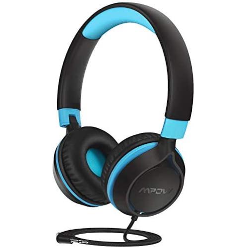 Kids Headphones, Mpow CHE1 Wired Headphones for Kids Teens Children Boys with Volume Limit 94dB, Foldable Adjustable On Ear Headphones for School, Travel, Compatible with Cellphones, Tablets, PC