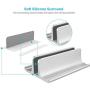 Vertical Laptop Stand Holder Adjustable Desktop Notebook Dock Space-Saving Three-in-one for All MacBook Pro Air, Mac,HP, Dell, Microsoft Surface,Lenovo, up to 17.3 inch Silver