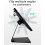 CarrieCathy iPad Desktop Anti-Theft Security Kiosk POS Stand Holder Enclosure with Lock & Key for Tablets iPad 2,3,4, iPad air, iPad air 2, iPad Pro 9.7'', iPad 2017 & 2018, Flip & Rotate Design, Black