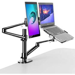 MagicHold 3 in 1 Stand for Laptop and Monitor or Tablet, Laptop/Monitor Desk Stand arm, 360º Rotating, Height Adjustable,Supports Laptop(11-17 inch), Monitor(17-32 inch), Tablet/ iPad Pro(5-13 inch)