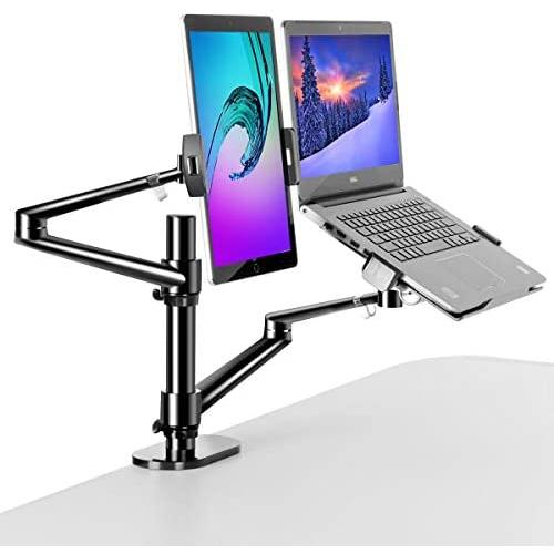 MagicHold 3 in 1 Stand for Laptop and Monitor or Tablet, Laptop/Monitor Desk Stand arm, 360º Rotating, Height Adjustable,Supports Laptop(11-17 inch), Monitor(17-32 inch), Tablet/ iPad Pro(5-13 inch)