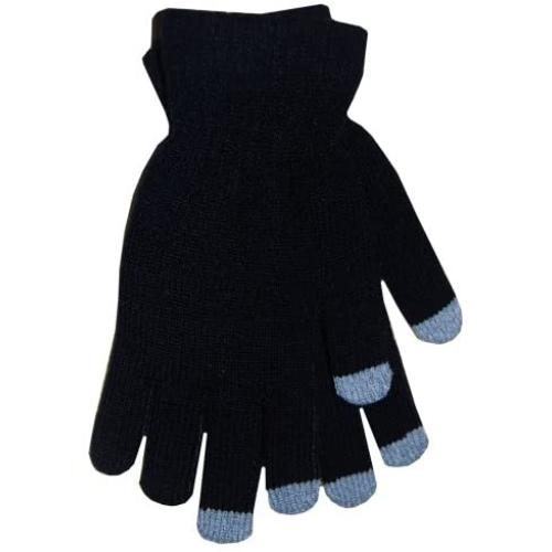 Boss Tech Products Knit Touchscreen Gloves with Conductive Fingertips for Use with All Touchscreen Electronic Devices - Black