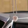 Car Mirror Pendant Charm Car Rear View Mirror Ornament with Tassel Bling Car Accessories Crystal Rhinestone Cute Car Decor Lucky Hanging Car Interior Decaration (Heart Shape)