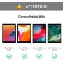 [2 Pack] OMOTON Tempered Glass Screen Protector Compatible with iPad 8th Generation (10.2 Inch), Apple Pencil Compatible/Bubble Free/9H Hardness