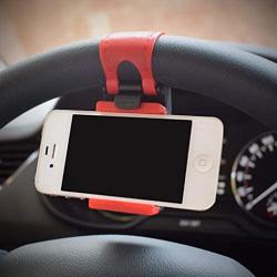 QINWIE Car car Steering Wheel Phone Clip, car Phone Holder - Navigation Bracket - for 75mm-55mm Width Electronic Products