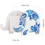 COOLBROS Elephant Pencil Holder With Phone Holder Desk Organizer Desktop Pen Pencil Mobile Phone Bracket Stand Storage Pot Holder Container Stationery Box Organizer (Glacial elephant)