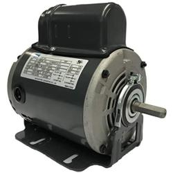 GW 1/4 HP Belt Drive Fan Motor, 115V, 48 Frame, Split Phase Start Capacitor Run Electric Motor, 1725RPM, SF 1.35, SFA 4.5A, ODP Enclosure, Resilient Base, Auto Overload Protector