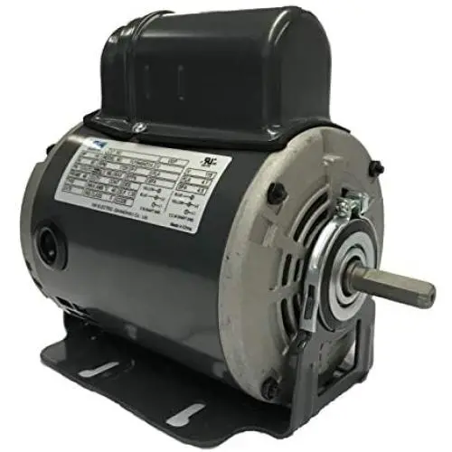 GW 1/4 HP Belt Drive Fan Motor, 115V, 48 Frame, Split Phase Start Capacitor Run Electric Motor, 1725RPM, SF 1.35, SFA 4.5A, ODP Enclosure, Resilient Base, Auto Overload Protector