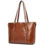 BOSTANTEN Women Leather Laptop Tote Office Shoulder Handbag Vintage Briefcase 15.6 inch Computer Work Purse Brown
