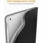 DTTO New iPad 9.7 Inch 5th/6th Generation 2018/2017 Case with Apple Pencil Holder, Premium Leather Folio Stand Cover Case for Apple iPad 9.7 inch, Also Fit iPad Pro 9.7/Air 2/Air - Black(Grey Lining)