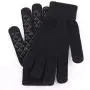 WaitingU Thicken Soft Knitted Texting Touch Screen Gloves for Smartphones PC Laptop Tablet Driving Skiing and Cycling Outdoor Gloves with Anti-Slip Design (A-Black)