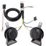 FARBIN Loud Car Horn Kit 12v Electric Horn with Relay Air Horn for Truck Train (Black horn with wire harness, 12v)
