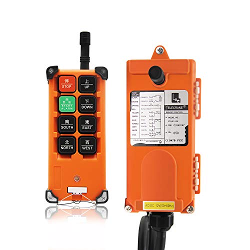 NEWTRY 8 Buttons Wireless Crane Remote Control 12V Industrial Channel Electric Lift Hoist Radio Switch Transmitter Receiver (A Transmitter + 12V Receiver)