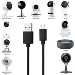 3-Pack 26ft Power Extension Cable Compatible with Wyze cam, Wyze cam V2, Wyze cam Pan, Blink, Yi Home Security Camera, Long Micro USB Cord Black (Weather-Proof)