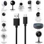 3-Pack 26ft Power Extension Cable Compatible with Wyze cam, Wyze cam V2, Wyze cam Pan, Blink, Yi Home Security Camera, Long Micro USB Cord Black (Weather-Proof)
