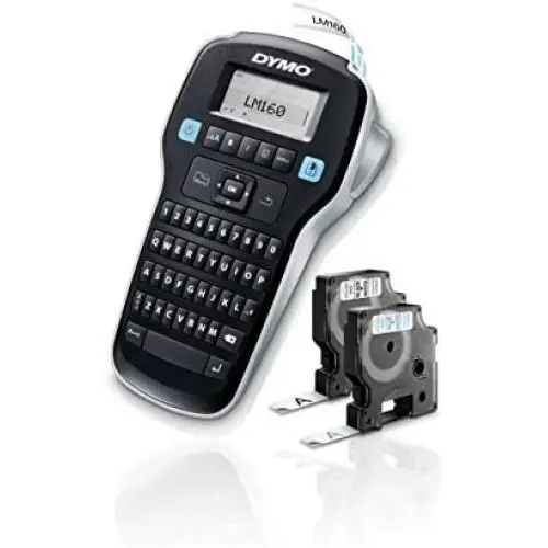 DYMO Label Maker with 2 D1 DYMO Label Tapes | LabelManager 160 Portable Label Maker, QWERTY Keyboard, One-Touch Smart Keys, Easy-to-Use, for Home & Office Organization