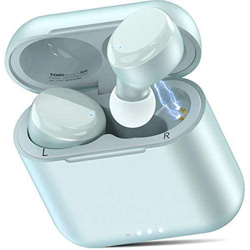 TOZO T6 True Wireless Earbuds Bluetooth Headphones Touch Control with Wireless Charging Case IPX8 Waterproof TWS Stereo Earphones in-Ear Built-in Mic Headset Premium Deep Bass for Sport (Blue)