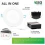 Sunco Lighting 6 Pack 4 Inch Slim LED Downlight with Junction Box,10W=60W, 650 LM, Dimmable, 3000K Warm White, Recessed Jbox Fixture, Simple Retrofit Installation - ETL & Energy Star